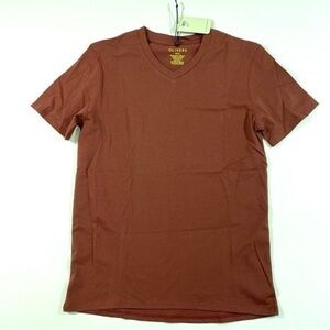 New Olivers Club V Neck Tee Shirt Burnt Red small